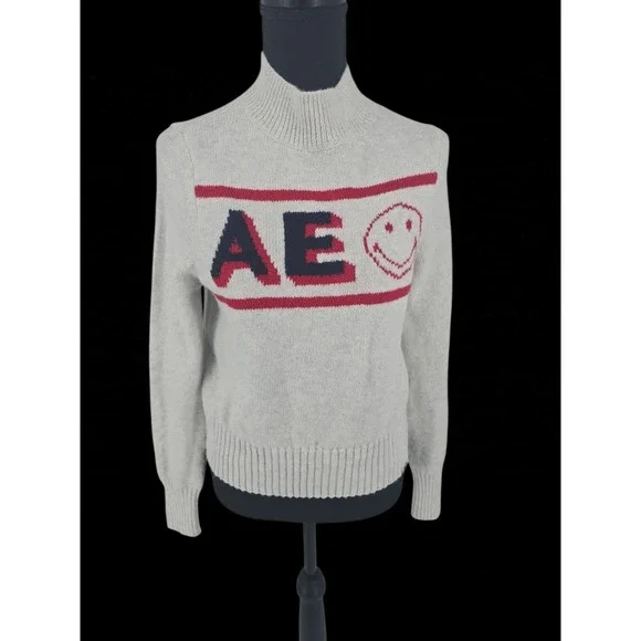 American Eagle Sweater Womens Small Smiley Face Crewneck Pullover - Picture 1 of 1